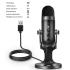 JMARY MC-PW8 Condenser Microphone USB Desktop Mic with Real-time Monitoring - Black